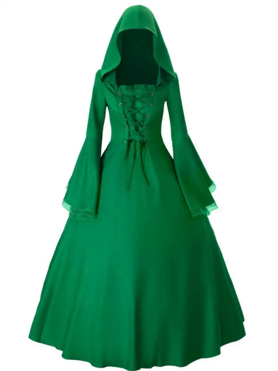 أزياء الهالوين القوطية للسيدات من دكتور القرون الوسطى ريترو بيل Sve Stage Par الخصر مقطعة Dr Faionable للسيدات