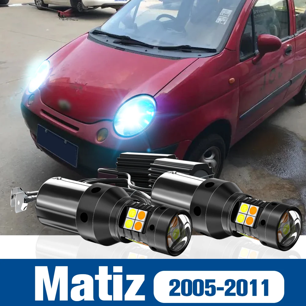 

2x LED Dual Mode Turn Signal+Daytime Running Light DRL Accessories Canbus For Chevrolet Matiz 2005-2011 2006 2007 2008 2009 2010