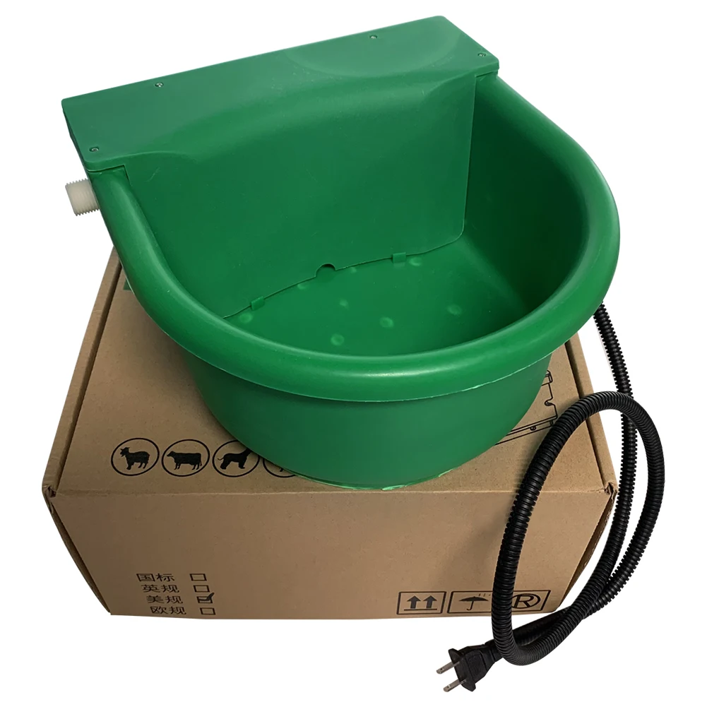 

5L Automatic Heated Outdoor Thermal Water Trough 1.3 Gallon Pet Livestock Cattle Sheep Horse Drinker Dog Bowl