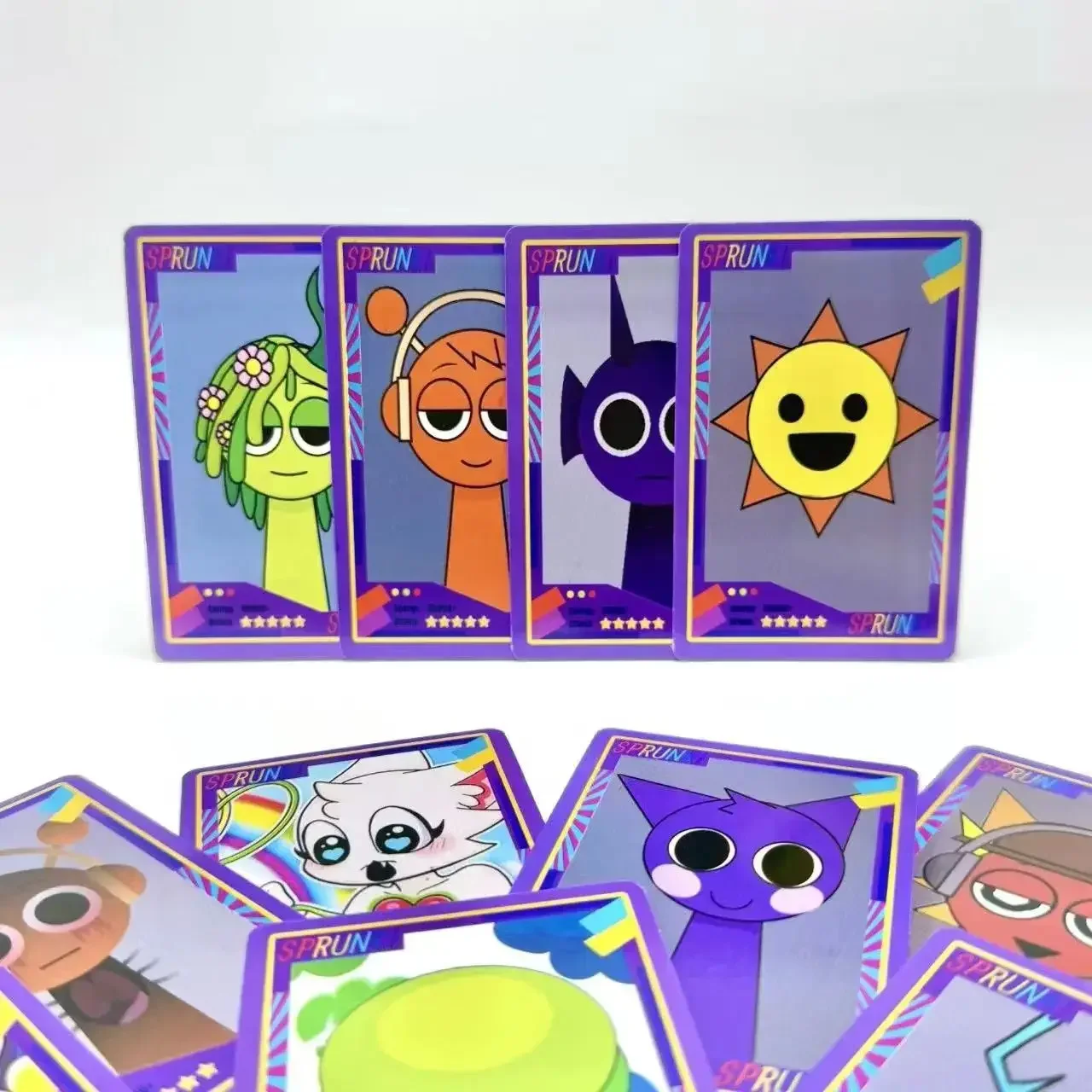 54PCS Sprunki 만화 카드 1 상자 Kawaii Spronki는 게임 카드를 수집합니다. Anime Self Made Squirtle Cards 선물 완구