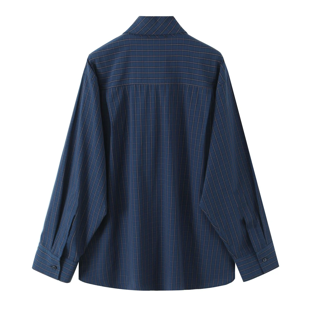 DUOPERI Camicetta monopetto scozzese da donna con fiocco Colletto a sciarpa Maniche lunghe Camicie da donna eleganti ed eleganti da donna