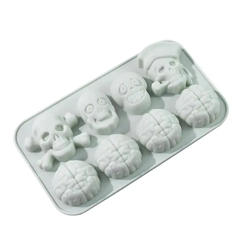 

Silicone Molds For Baking 8 Grids Silicone Candy Molds In Skull Design Craft Supplies Dishwasher Safe Unique Halloween Moulds