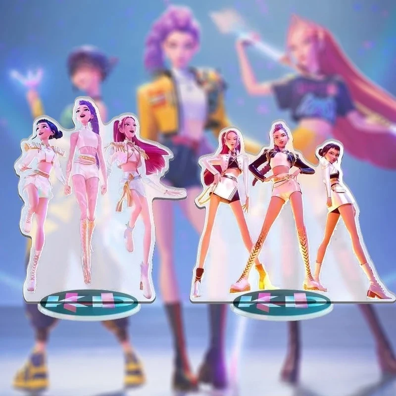 2025KPop Demon Hunters Rumi Mira Zoe platos acrílicos de pie modelo Huntrix decoración de escritorio accesorios de adorno regalo de cumpleaños