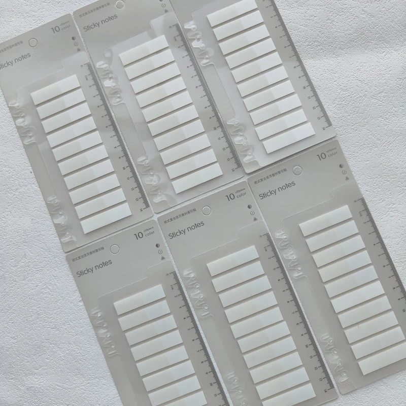 6 عبوات 1200 ورقة بيضاء شفافة ملاحظات لاصقة ذاتية اللصق شرح الكتب الإشارات المرجعية مذكرة الوسادة مؤشر علامات التبويب القرطاسية #5