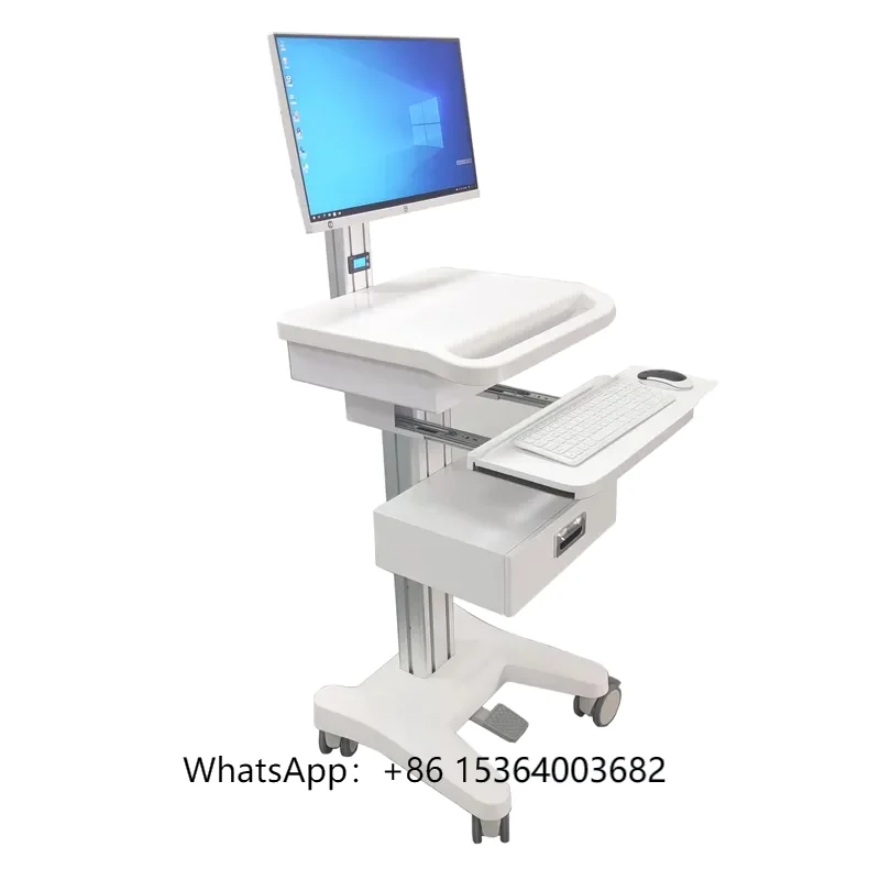 

Mobile Workstation Monitor Medical Cart Aviation Aluminum Equipment Tray ECG Monitoring Breath Computer Medical Trolley