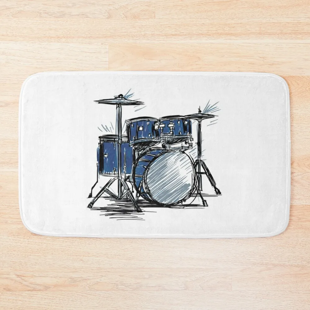 Drummer Freak Bath Mat Bathroom Floors Entrance Door Water Absorbent Showers Mat