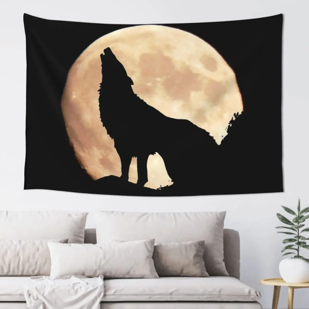 

Wolf on moon real Tapestry Wall Decorations Room Decorating Aesthetic Decoration Aesthetic Aesthetic Room Decoration Tapestry
