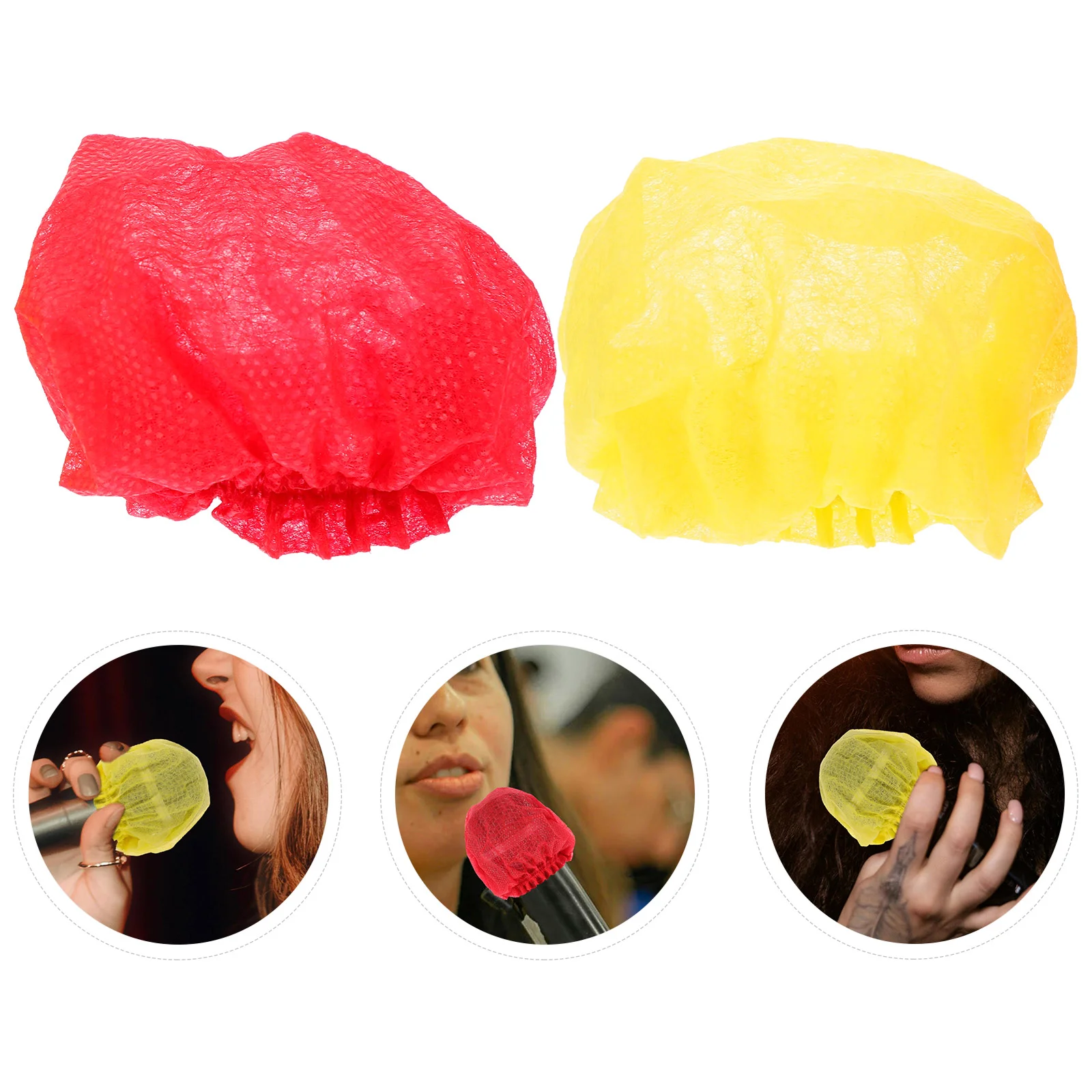 

200 Pcs Microphone Windscreen Cover Replacement Onetime Covers Bulk Caps Handheld Elastic Band