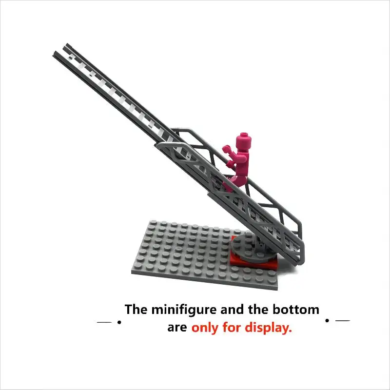 MOC Compatible Small Particle Building Block Fire Telescopic Ladder Scene Construction Staircase Track Toy Model Parts.