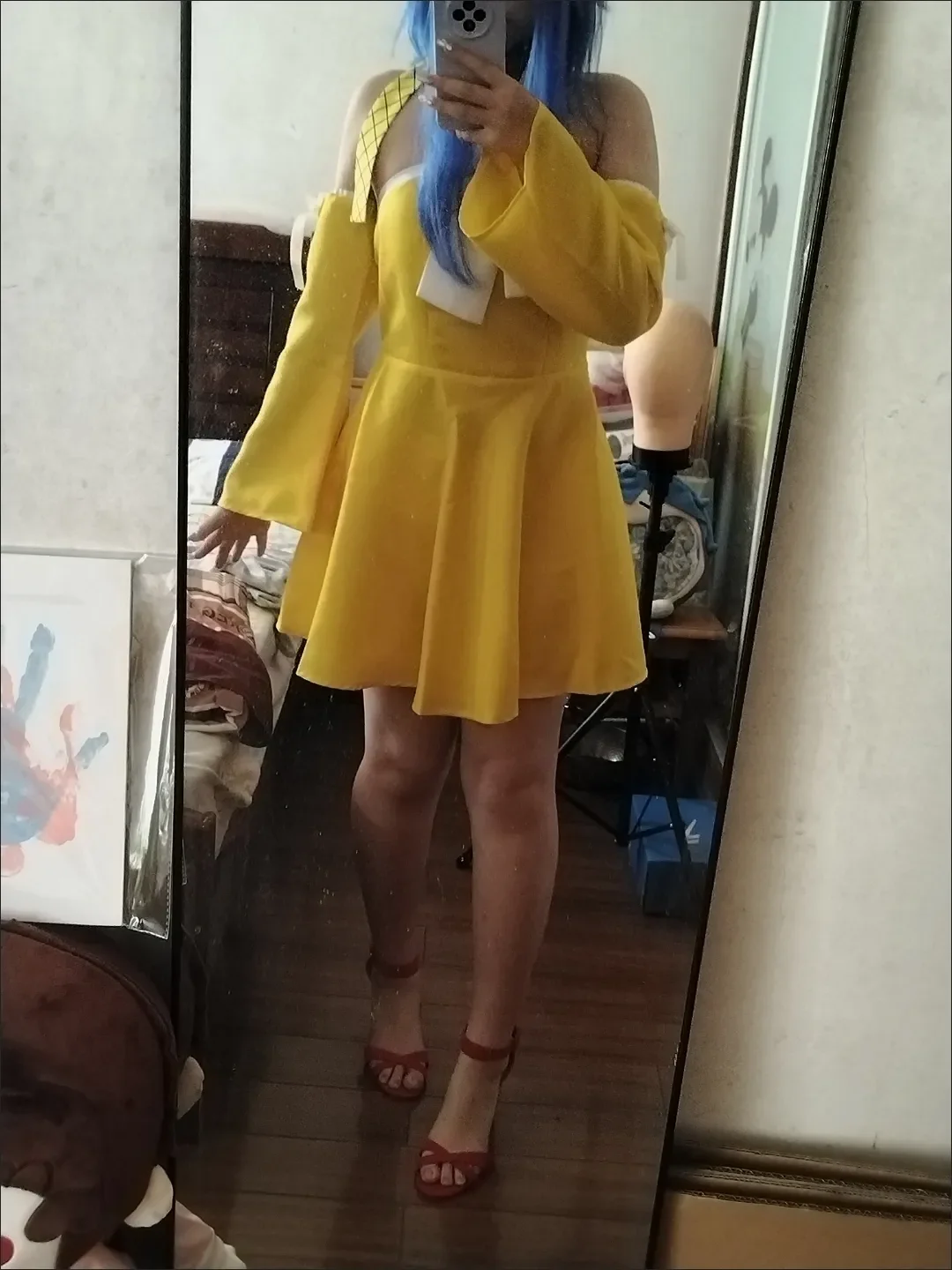 Anime Levy McGarden Cosplay Kostüme Zauberer-Uniform für Frauen Sommerliche Gelbe Kleider Outfits Halloween Karneval Party Anzug
