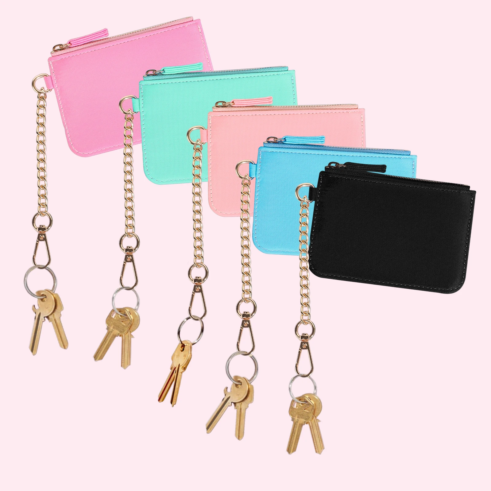 Nylon Pouch Waterproof Coin Purse Portable Redit ID Card Holder Durable Zipper Key Wallet Outdoor Money Bags Women Clip