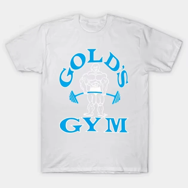 Classic Blue Bodybuilding Graphic Tee, Retro Gym Fitness Cotton Print T-Shirt, Unisex Casual Sport Top