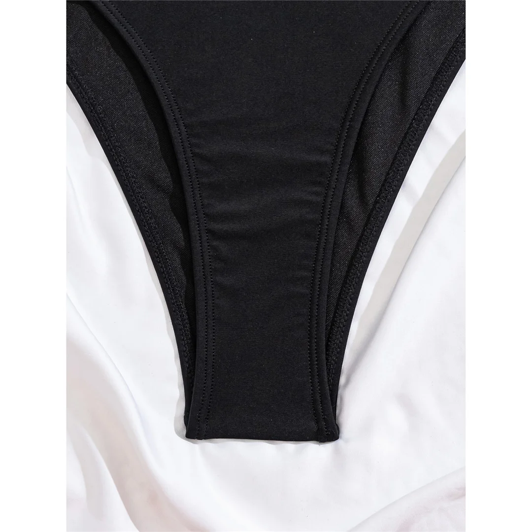 S - XL, einteiliger Badeanzug mit V-Ausschnitt und offenem Rücken, Damen-Badebekleidung, Damen-Monokini mit überkreuztem Rücken, hoher Beinausschnitt, Badeanzug, Badebekleidung, Modell V6862. – Detail 8