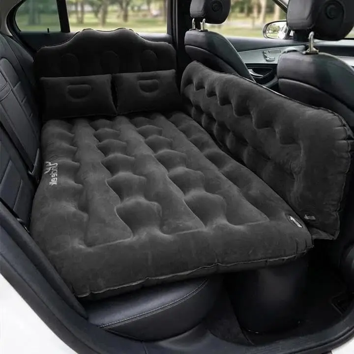 Car Air Mattress Bed - Inflatable Back Seat with Pump & Pillows, Fits Sedan/SUV/Truck