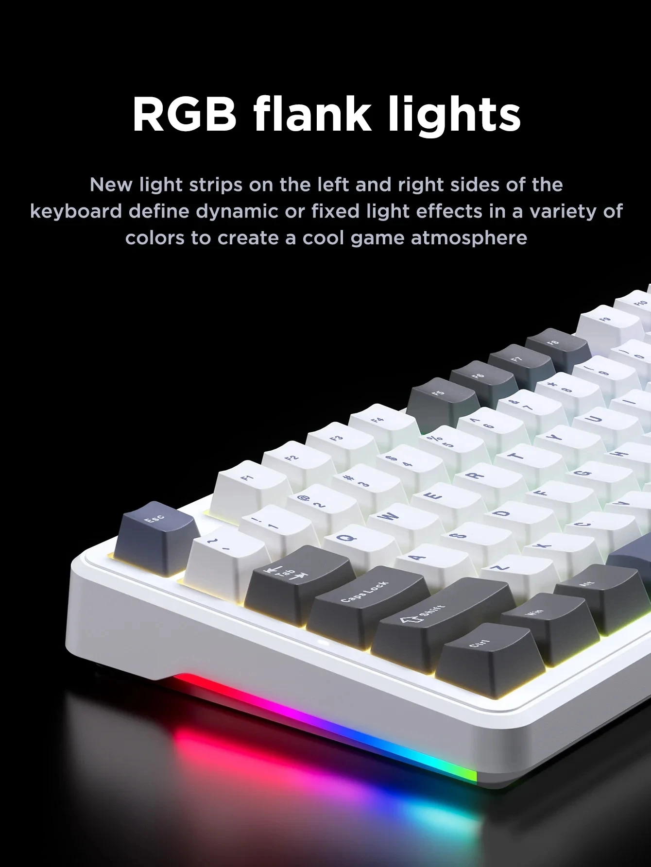 AULA F87 Pro Mechanische Tastatur, 2,4 g/USB/Bluetooth, Tri-Modus, kabellos, 87 Tasten, RGB-PBT-Dichtung, 5-lagige Schalldämpfung, volle Taste, keine Auswirkungen – Detail 12