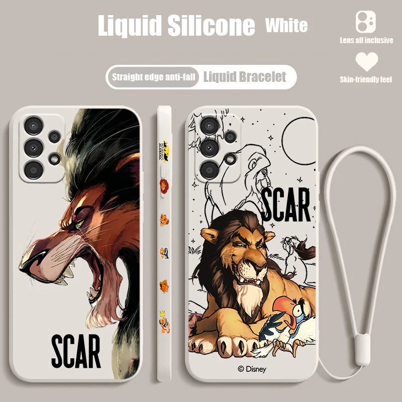 The Lion King Scar Phone Case For Samsung A72 A54 A53 A52S A52 A35 A34 A33 A32 A24 A14 A13 Liquid Left Rope Cover