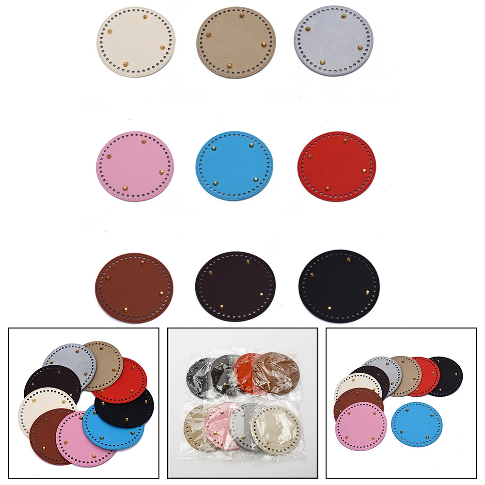 Colorful Bag Base Knitted Bag Bottom 15x15cm Diy Project Multiple Colors PU Leather Weight 5g Clutches Crossbody Bags