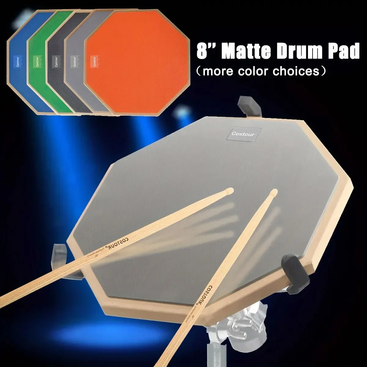 8-Inch Silent Drum Practice Pad Double-Sided Triple-Layer Rubber Mute Pad for Drum Kit Suitable for Beginners