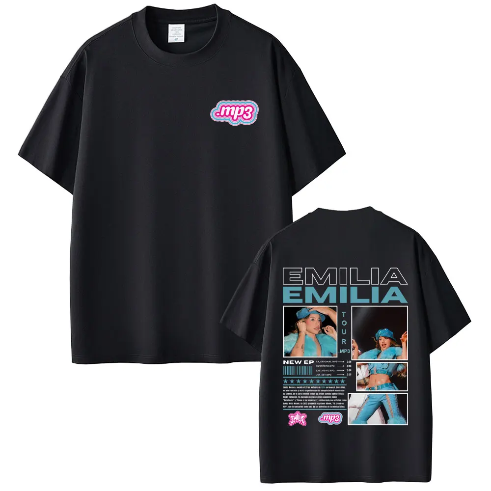 

Hot Emilia Mernes MP3 Tour Tshirt Men Women Fashion Harajuku Oversized T-shirt Unisex High Quality Cotton T Shirts Gift for Fans