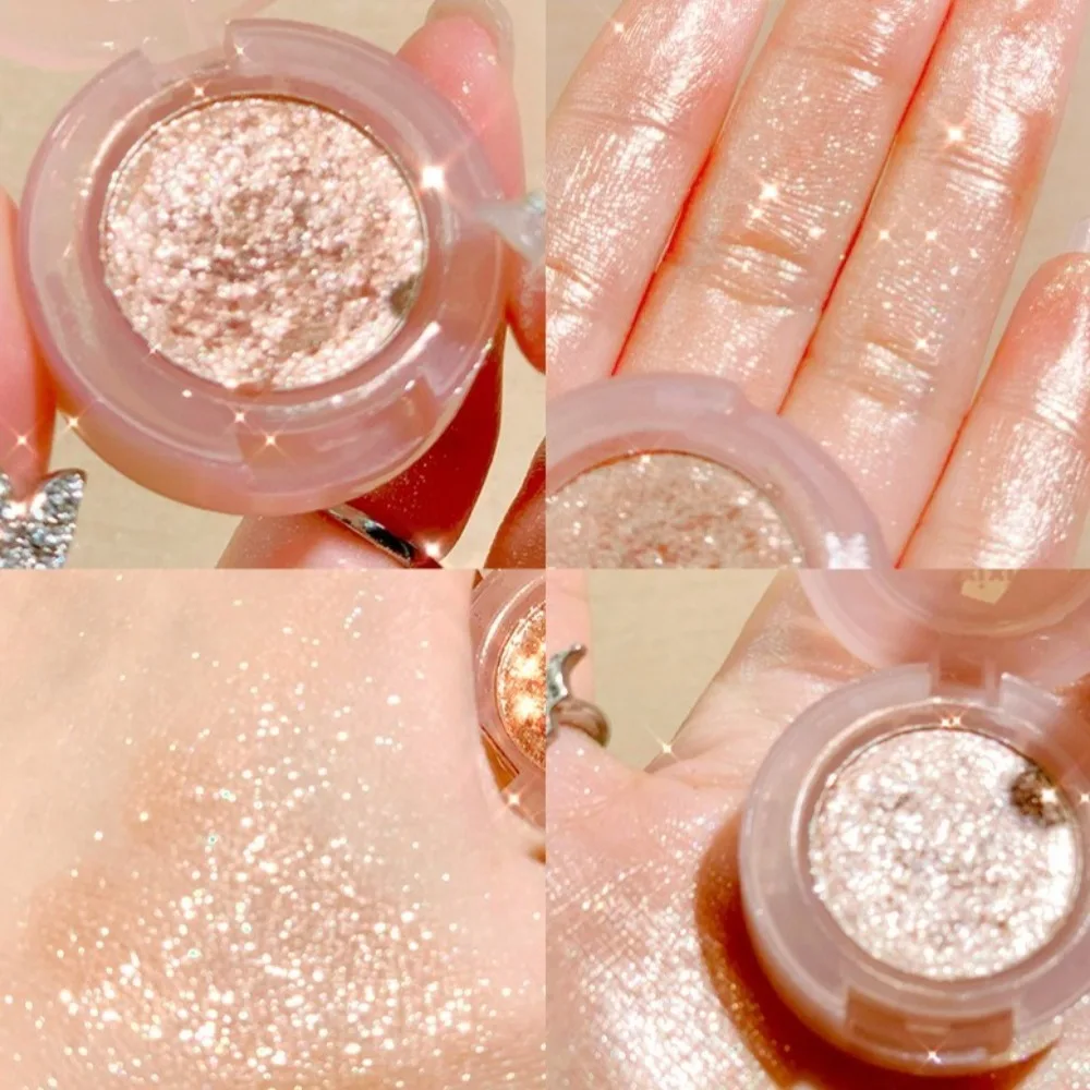 Ins Xixi Monochrome Eye Shadow Glitter Pearlescent Diamond Eyeshadow Palette Highlight Powder Cosmetic Accessories