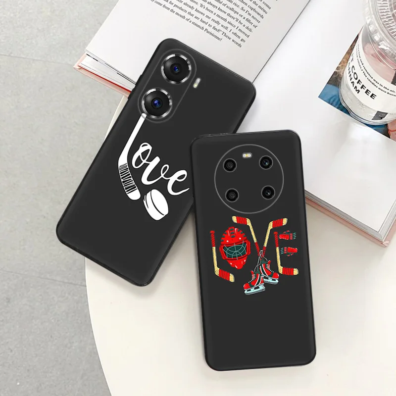 Phone Cases For Honor X7b X7 X8 X9 b X6a 90 70 X8b X9a 8x Magic5 love ICE Hockey Pixel 6 7 6a 7a 8a 8 Pro Shell Black Case Cover