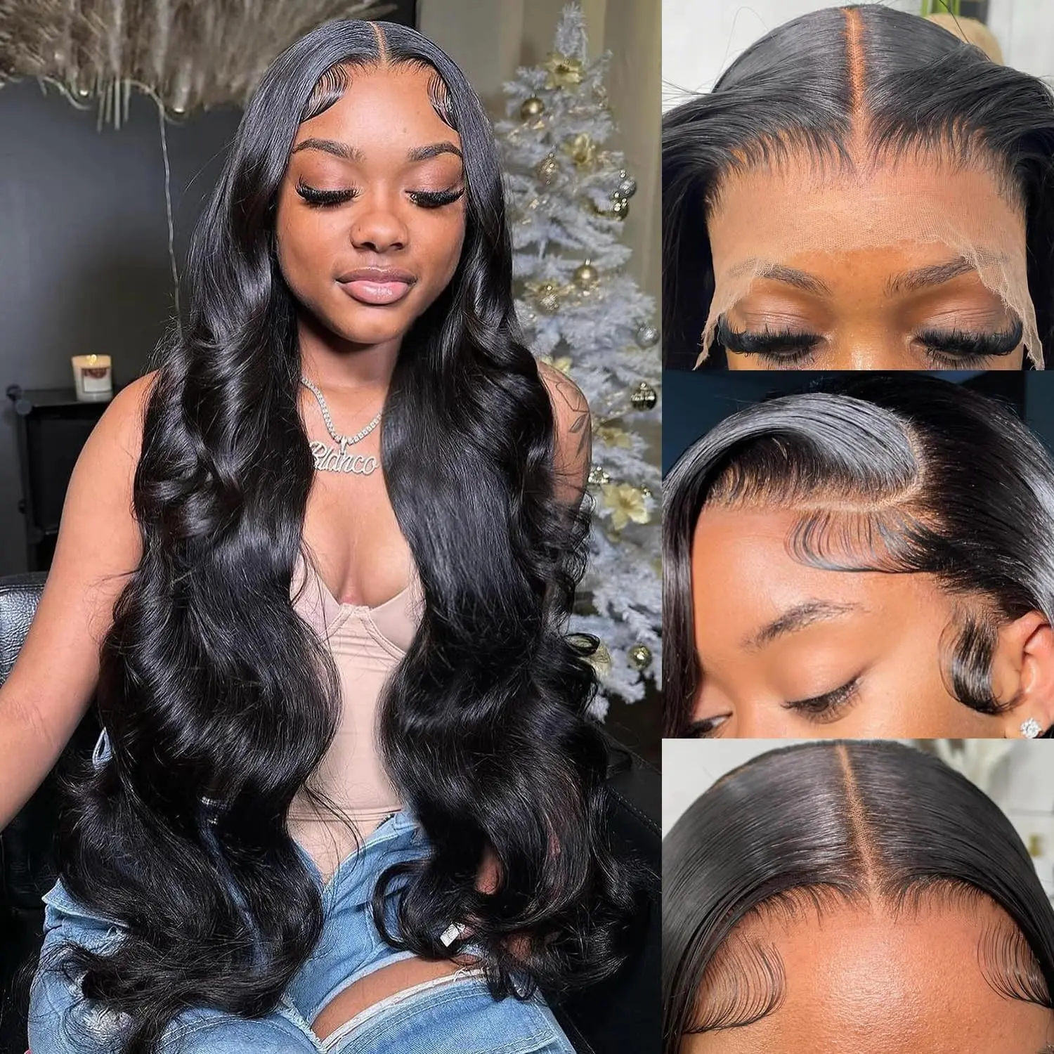 30 بوصة 360 أسود الجسم موجة HD الدانتيل الباروكات الأمامية 250 الكثافة 13x4 موجة المياه الدانتيل الباروكة الأمامية 100 شعر الإنسان الرطب والمموج