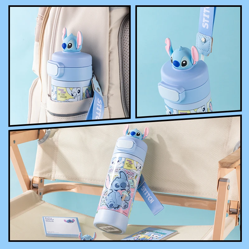 زجاجة مياه رياضية معزولة من الفولاذ المقاوم للصدأ على الوجهين للأطفال من ديزني للاستخدام المدرسي للطلاب