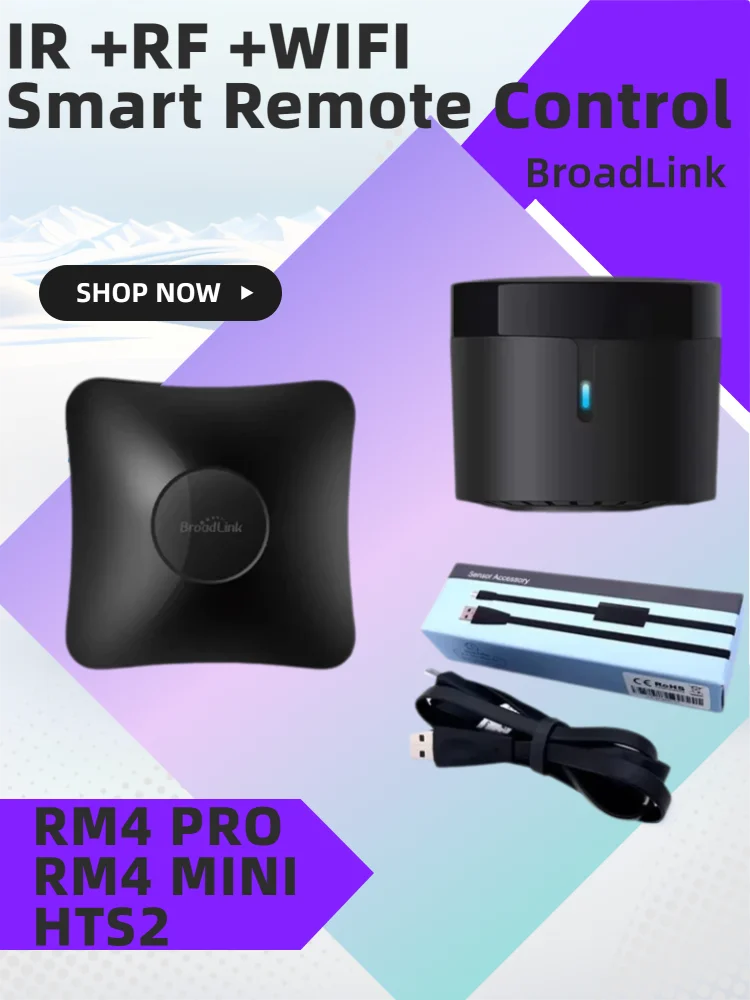 BroadlinkRM4 Pro IR RF Wifi Smart Home Mini Universal Remote For IR/RF Device TV AC Fan Blinds Compatible Alexa Google Home