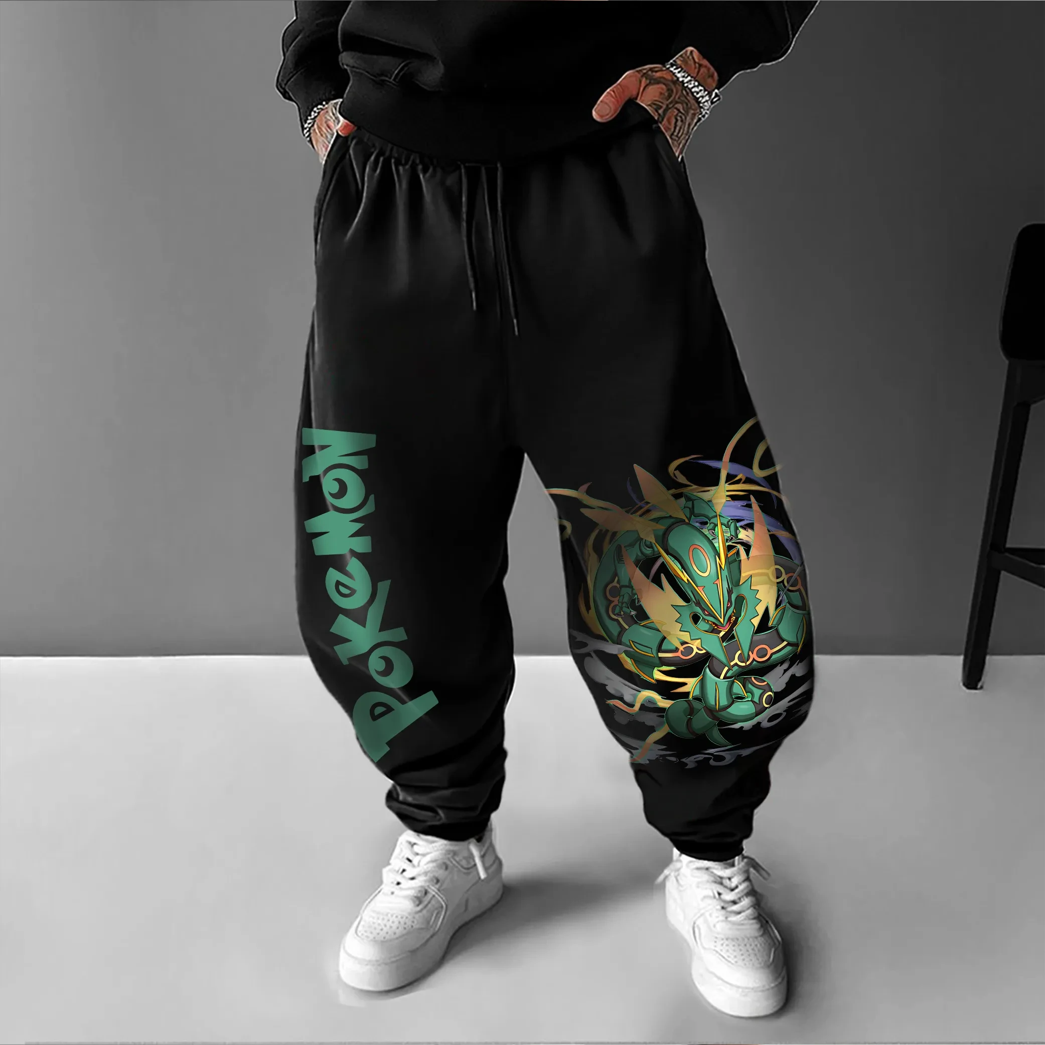 pokemon-anime-rayquaza-impresso-sweetpants-masculino-outono-inverno-novo-americano-hip-hop-na-moda-versatil-solto-calcas-esportivas-casuais