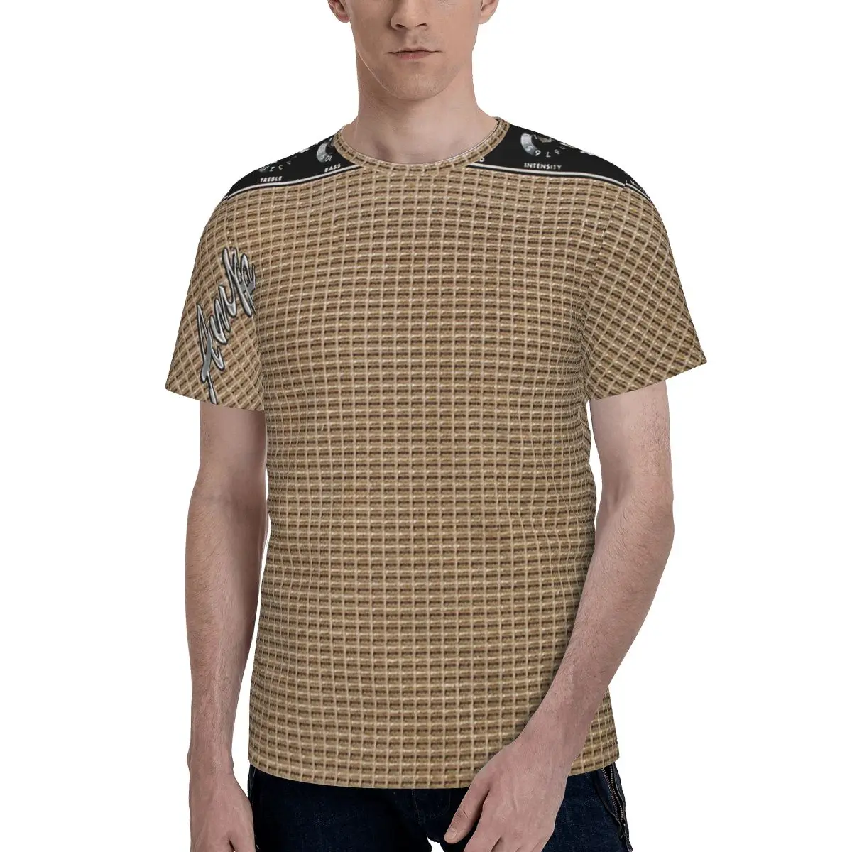 Guitar AmplifierAmp Great For MusicianGuitar Player! T-Shirt for Men Cotton T Shirts Men's Short Sleeve Crew Neck Clothes Tops