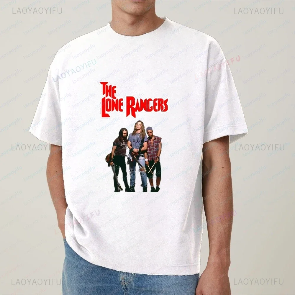 Retro The Lone Rangers Lone Ranger Team Print T-Shirt - Unisex Trendy Short-Sleeved Shirt for Both Men and Women