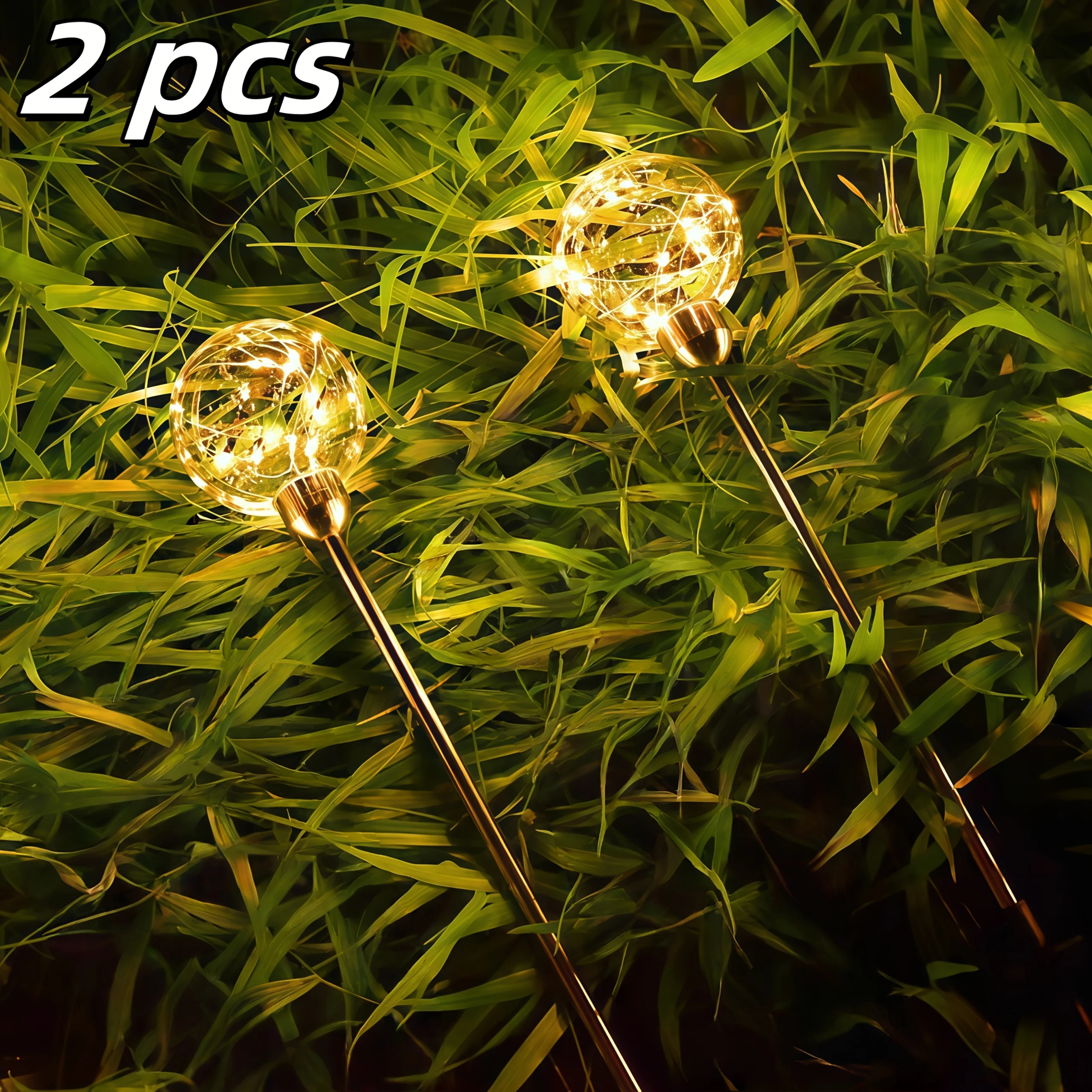 

2Pc Solar Outdoor Ground-insert Lights Waterproof LED Solar Lamp Landscape Garden Decorative Solar Pathway Light for Yard Patio