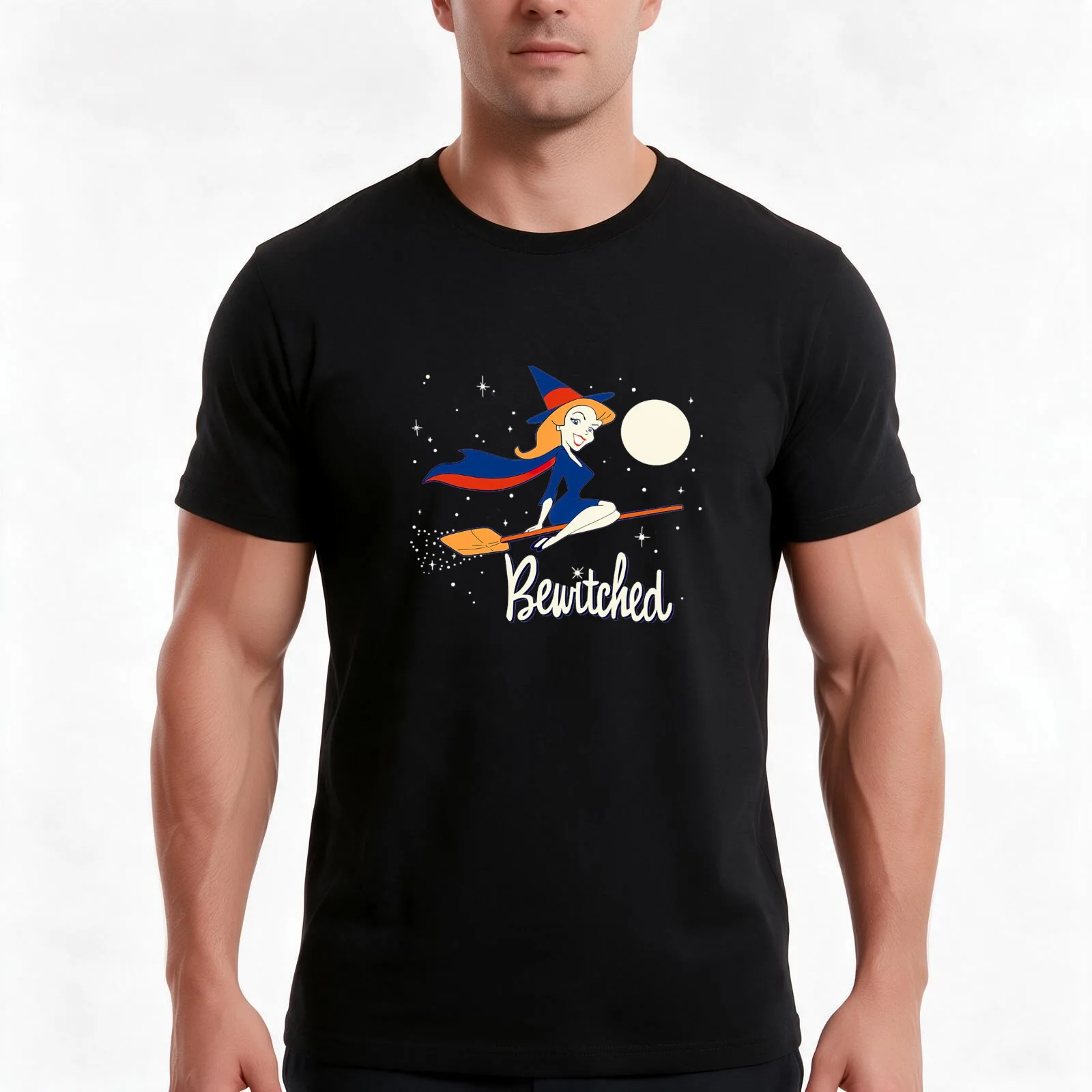 Bewitched T-Shirt Summer Casual Cotton Tee Oversized Streetwear Tops Vintage Graphic Print Loose Fit Short Sleeve
