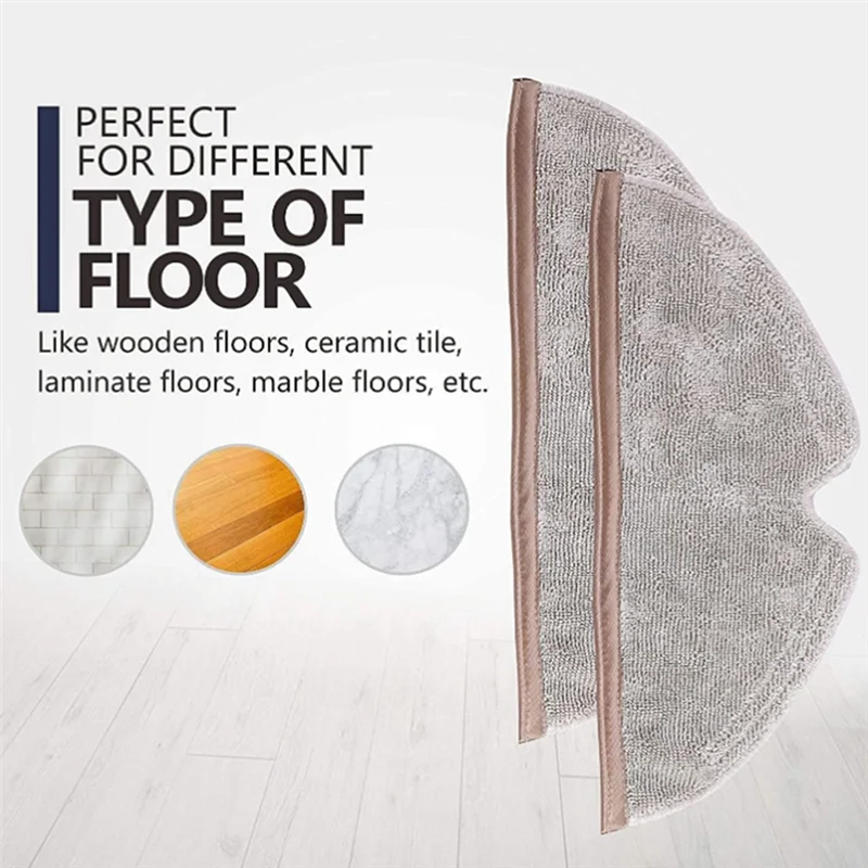 

A85I-Multipack 8PCS Microfiber Mop Cloths Suitable For Roborock Q7, Q8, S5 Max, Q5 Pro, E4, E5, S5, S6, S6 Pure Maxv, Q5