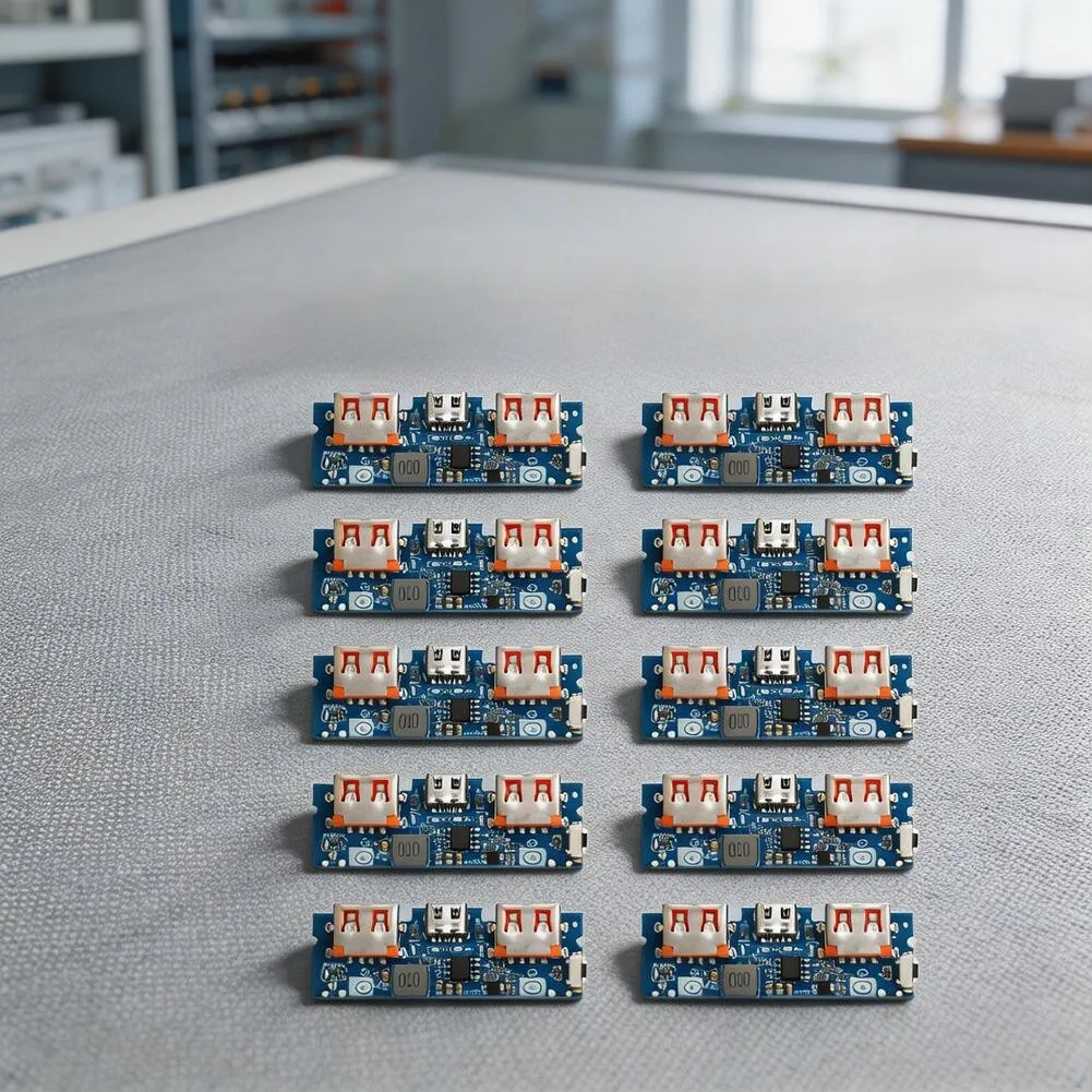 10pcs Lithium Battery Charging Board Power Bank Mainboard With LED Indicator High Current Capacity Efficient Power Management