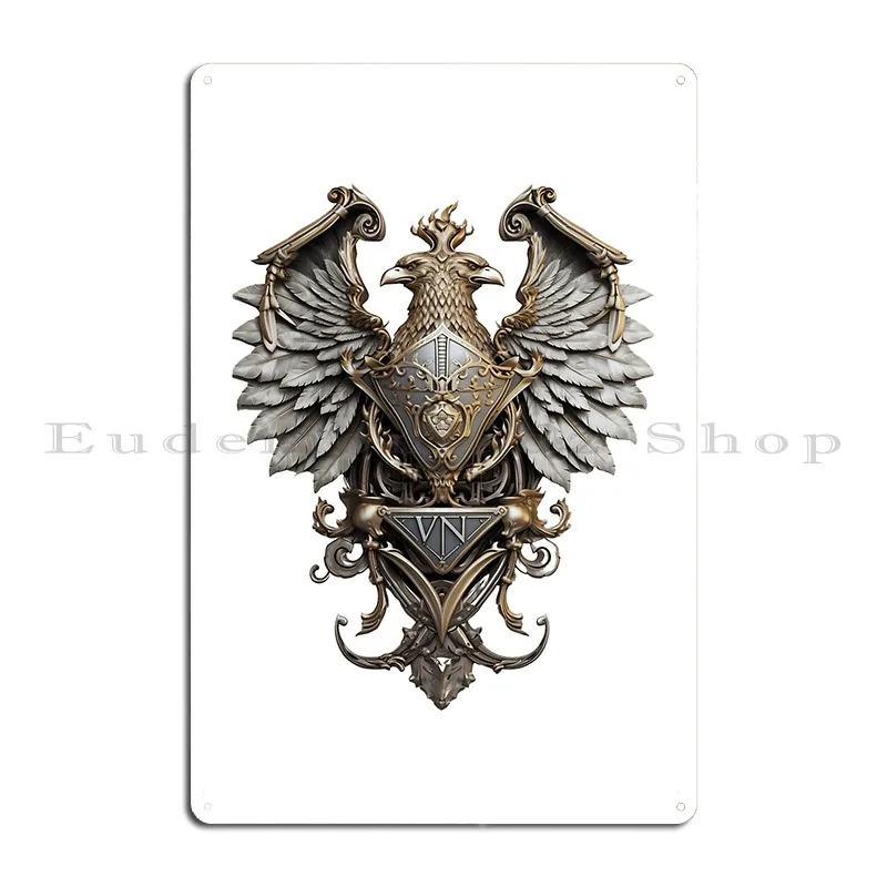 double headed eagle Metal Signs Funny Print Create Rusty Wall Mural Tin Sign Poster