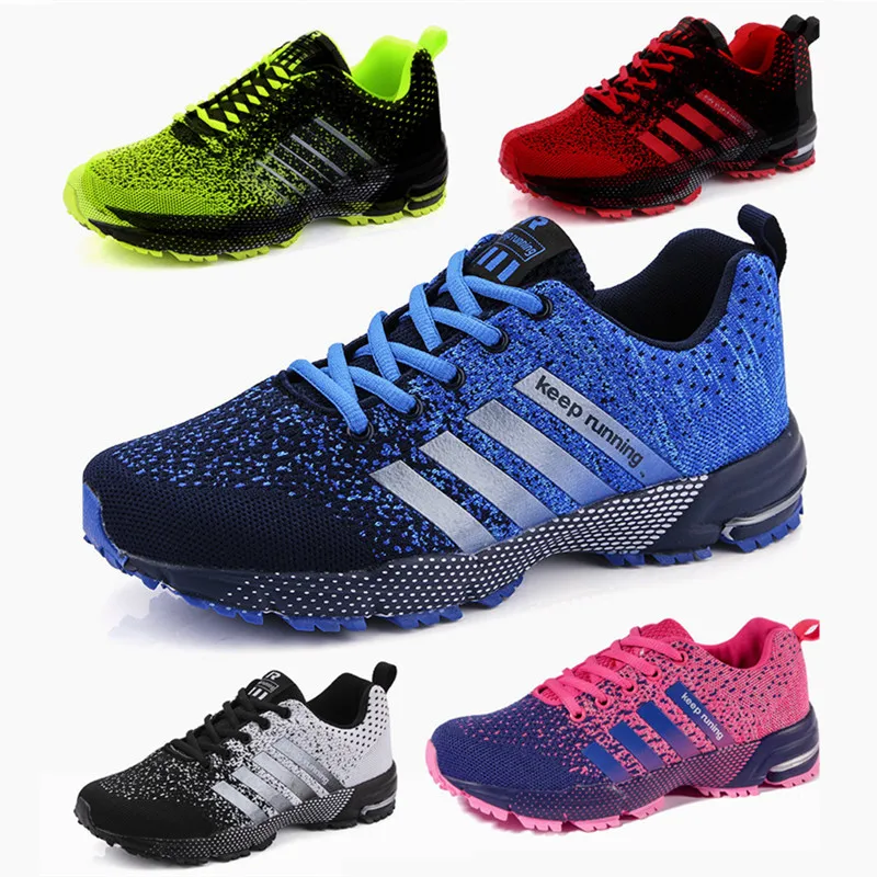 

Hot Sale Blue Men's Running Shoes Comfortable Non-slip Women's Sports Shoes Breathable Outdoor Walking Sneaker Men tenis hombres