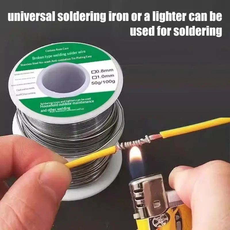 20/100g Universal Silver Welding Rod Cored Weld Wire Low Temperature Easy Melt Solder Wire No Need Solder Powder Soldering Rods