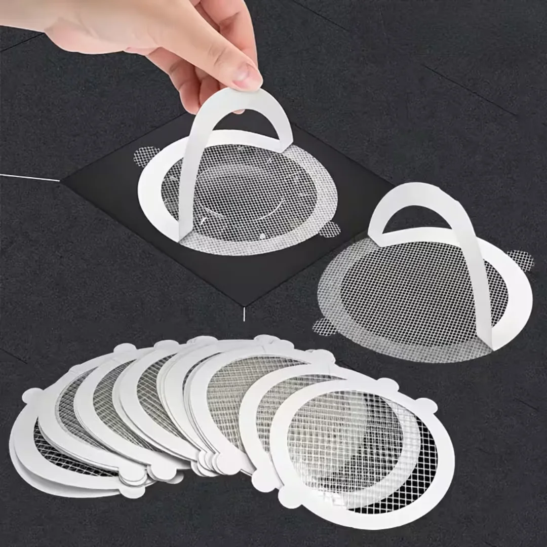 1/5/10pcs Drain Strainer Stickers, Kitchen Sink Drain Filter Stickers, Disposable Drain Hair and Debris Filters