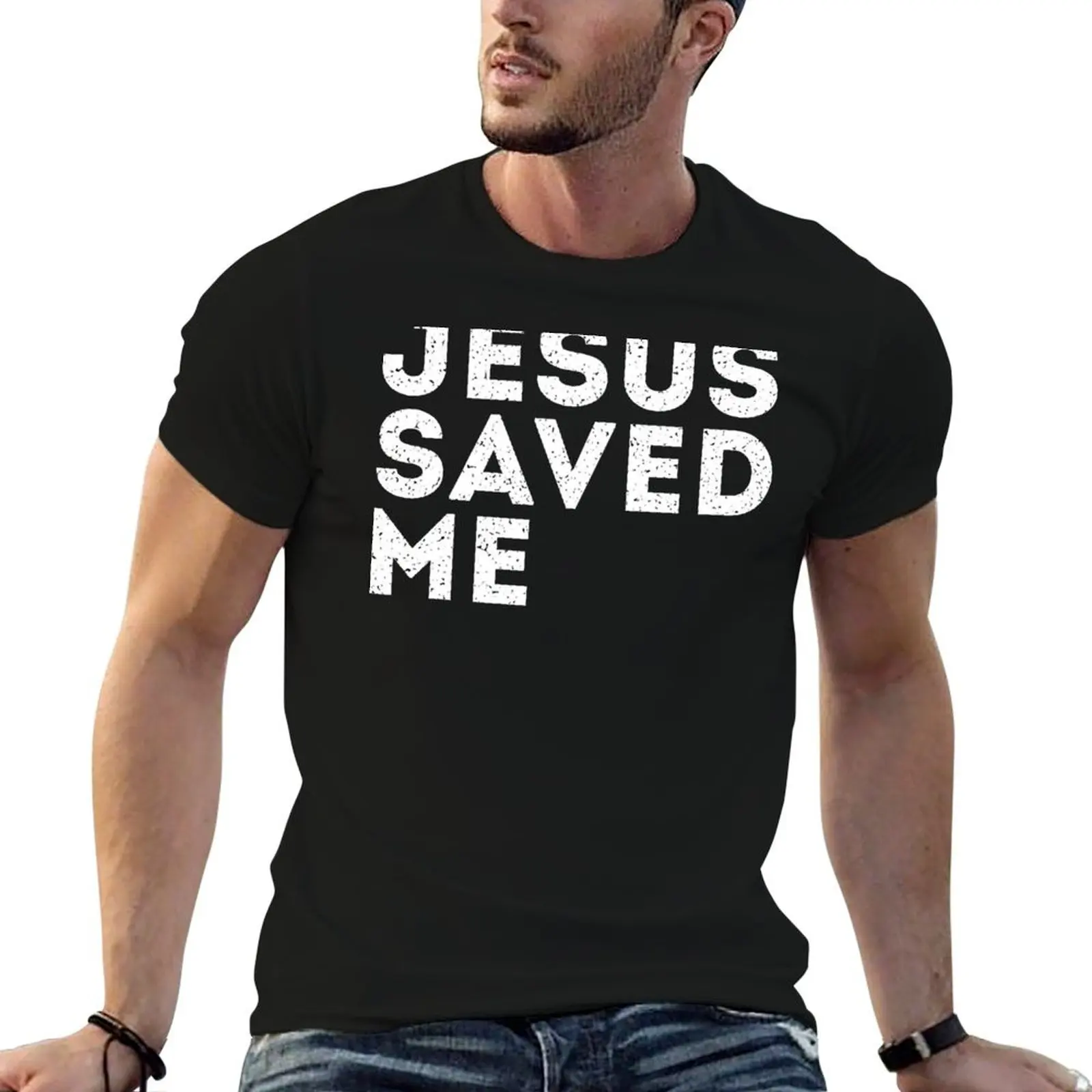 Jesus Saved Me - Faith In Jesus T-Shirt Aesthetic clothing Luxury man mens t shirt graphic