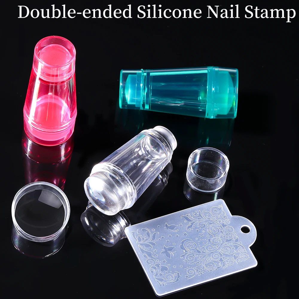 Colorful Nail Seal Stamping Nail Art Tool Nail Stamping Plates Silicone Stamper Stamping For Nails Accessories Manicure