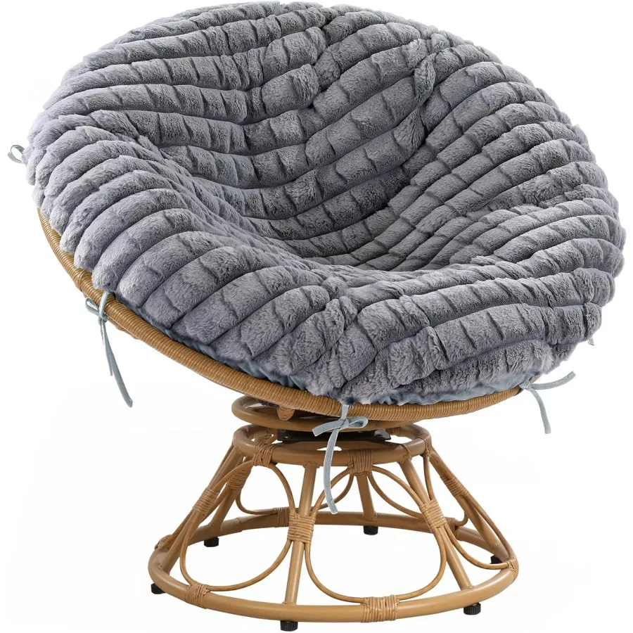 

Faux Fur Soft Plaid Papasan Cushion CoverPapasan Chair Cushion Cover with Zipper and 8 Ties Soft and SkinFriendly Removable and