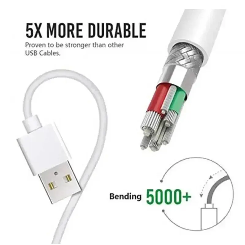 كابل شحن سريع 2.4A 1M TPE Type C USB A كابل بيانات شاحن لسامسونج شاومي هواوي الهاتف المحمول الهاتف الذكي USB-C سلك سريع - 3