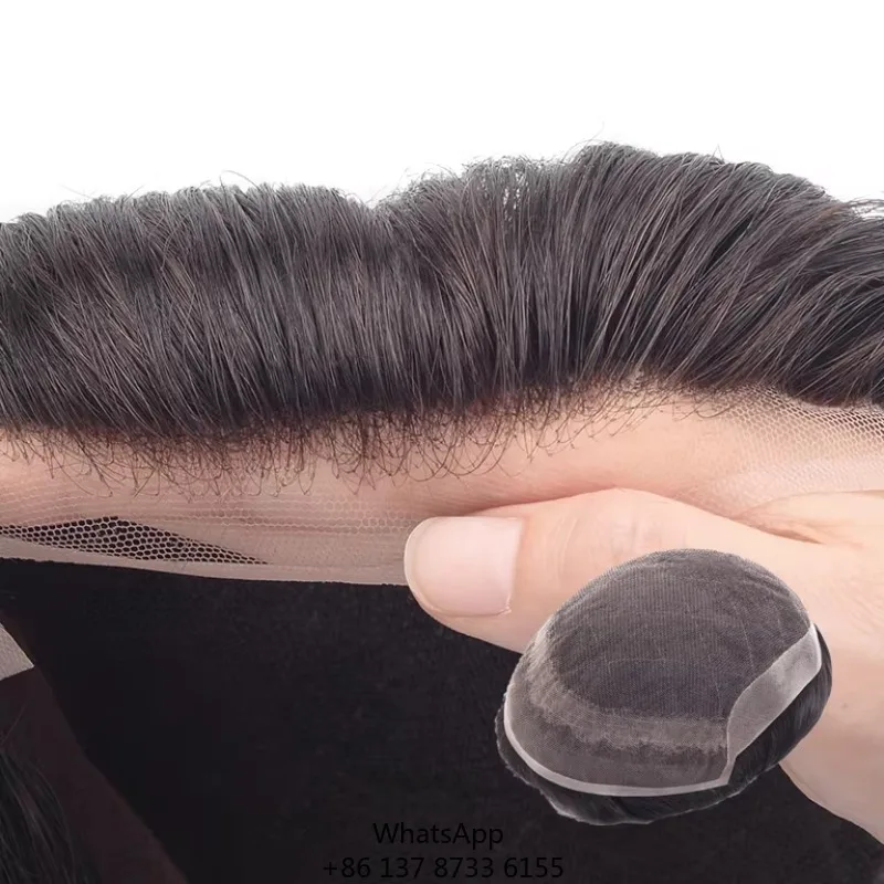 

NCT Lace Hair System PU Back And Sides Wholesale Men Wig Hair Replacement Toupee