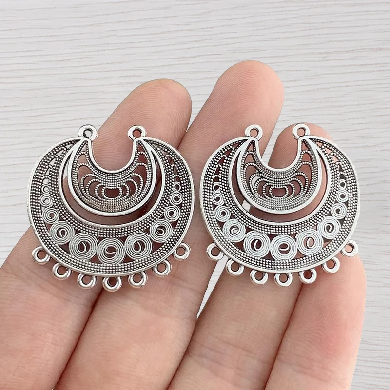 

20pcs Tibetan Silver Color Boho Earring Chandelier Connectors Charms Pendants for Necklace Jewellery Making Accessories 31x31mm