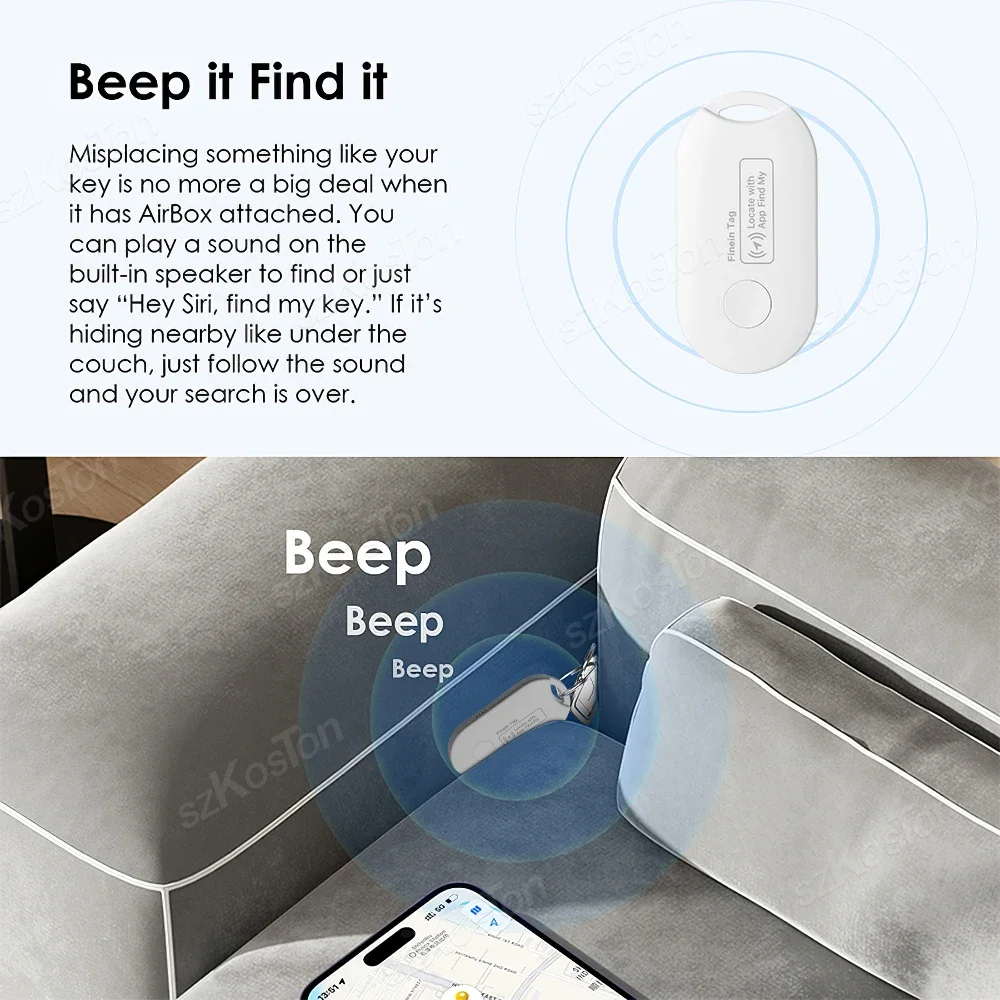 Smart Tag Key Finder F01 Mini GPS Tracker Works with iOS Find My APP MFI Anti Lose Global Locator for Wallet Car Luggage Pet Tag