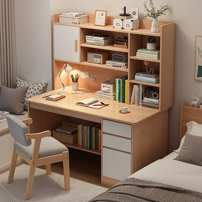 Computer desk Desktop home student bookshelf Bookcase integrated writing study desk and chair combination study roombedroom desk