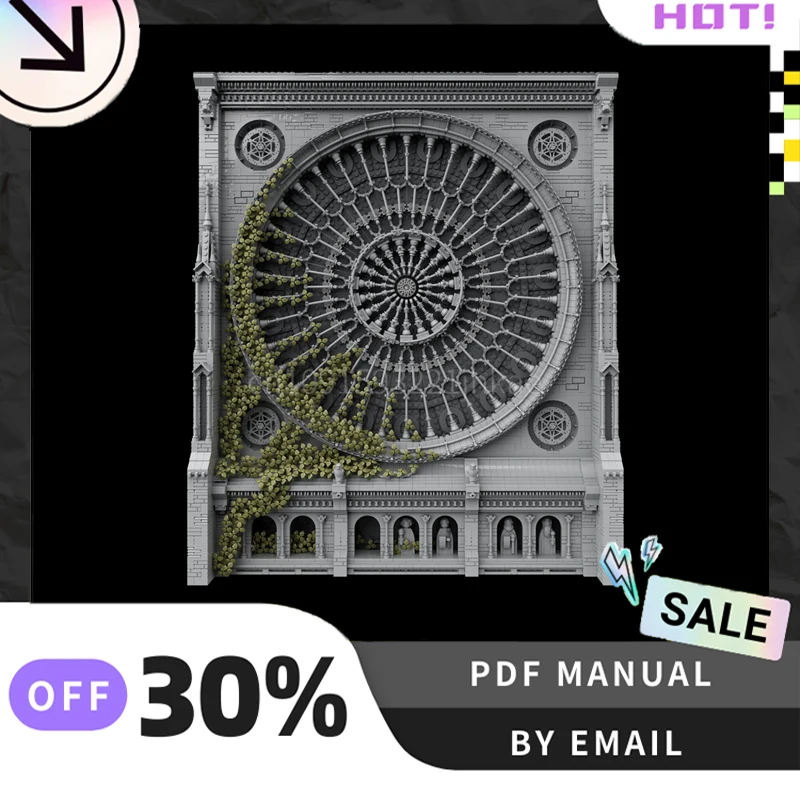 

[5745PCS] Customized MOC Gothic Cathedral Facade Creative Building Blocks Set STEM Educational Toys Construction Model Kit Gifts