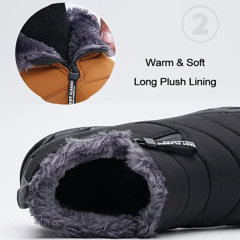 الرجال الثلوج الأحذية الدافئة الفراء الشتاء حذاء رجالي طويل أفخم حذاء من الجلد للجنسين في الهواء الطلق أحذية رياضية كاجوال دائم عدم الانزلاق الأحذية Zapatos
