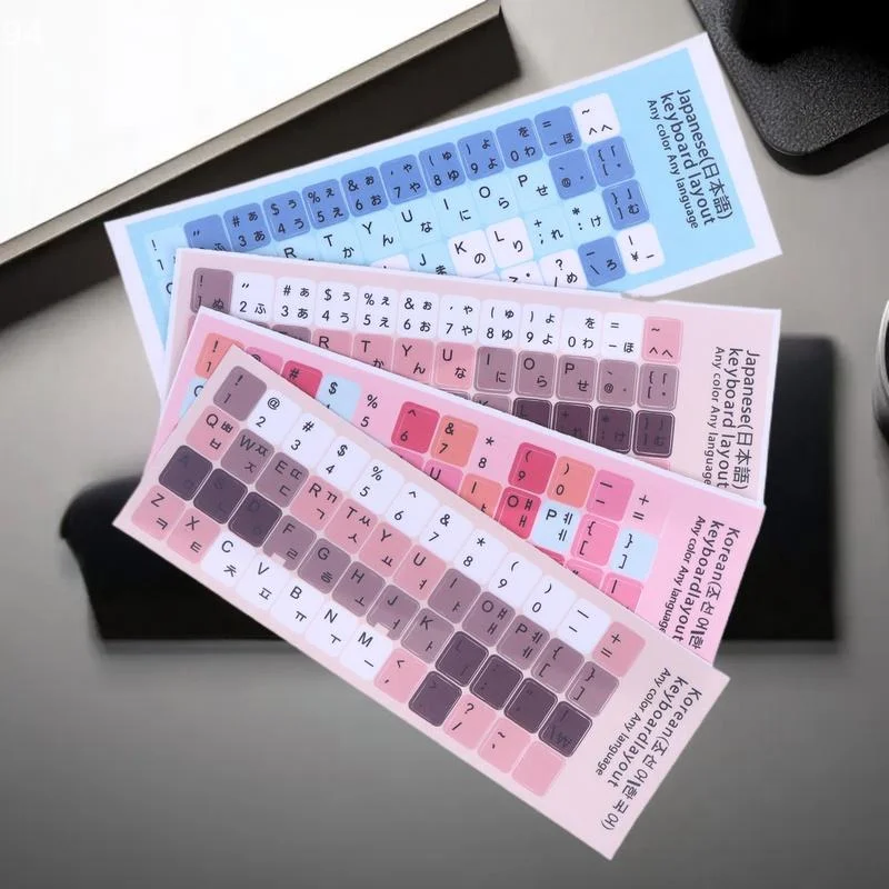 สติกเกอร์แป้นพิมพ์อเนกประสงค์สไตล์เกาหลี-ญี่ปุ่น DIY, สติกเกอร์ตกแต่งคอมพิวเตอร์และโน้ตบุ๊ก 1/3 แผ่น